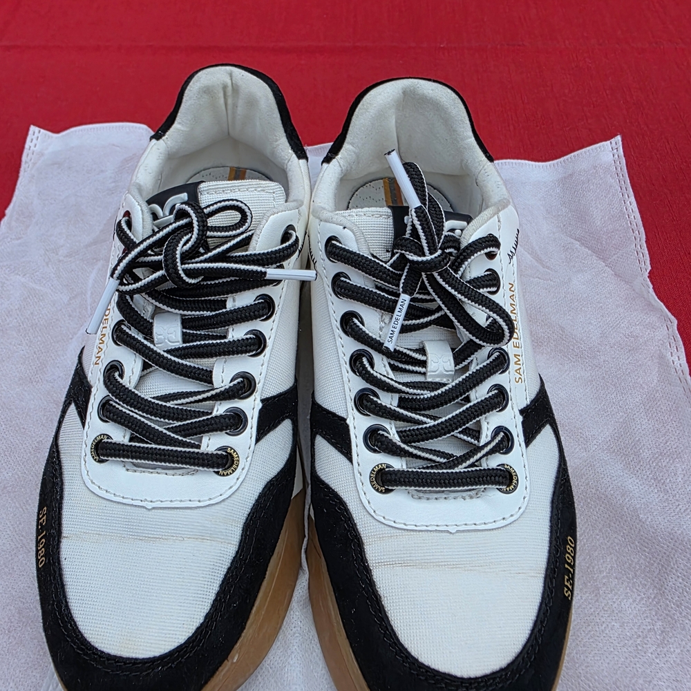 Sam Edelman Women's Black and White Sneakers - Picture 6 of 10